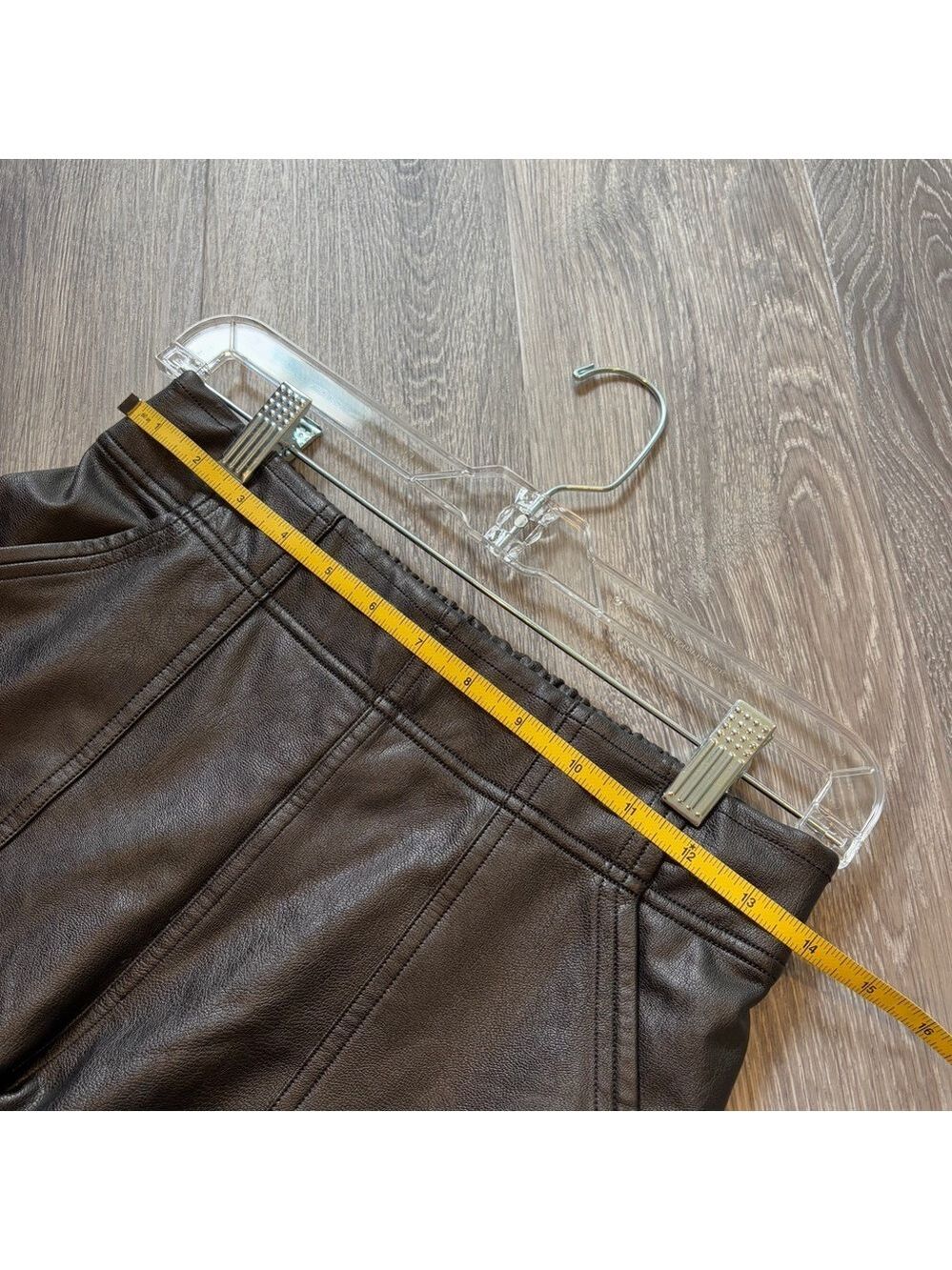 SPANX Black Faux Leather Joggers Size SP - Picture 5 of 7